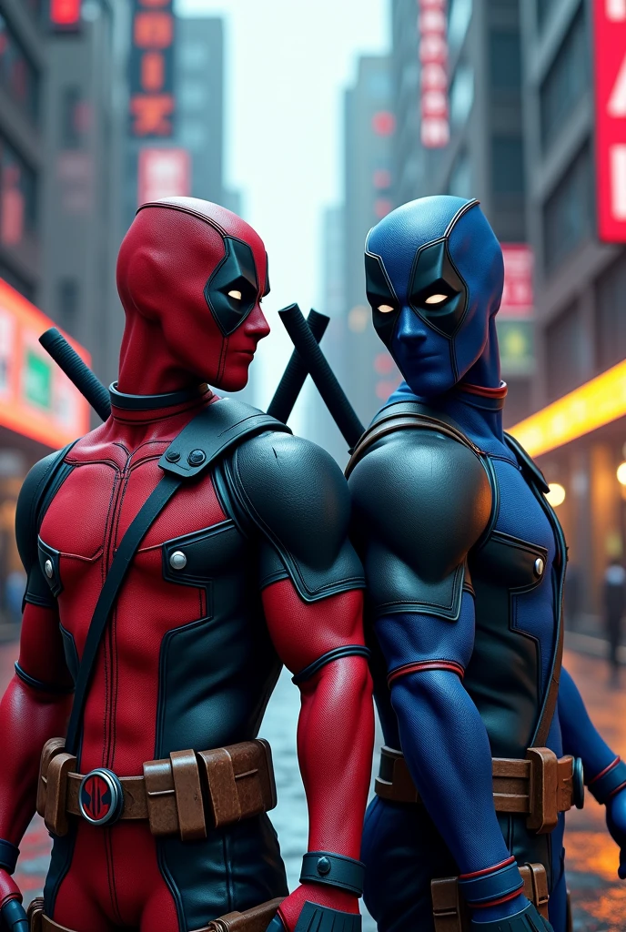 Red Deadpool and Blue Deadpool
