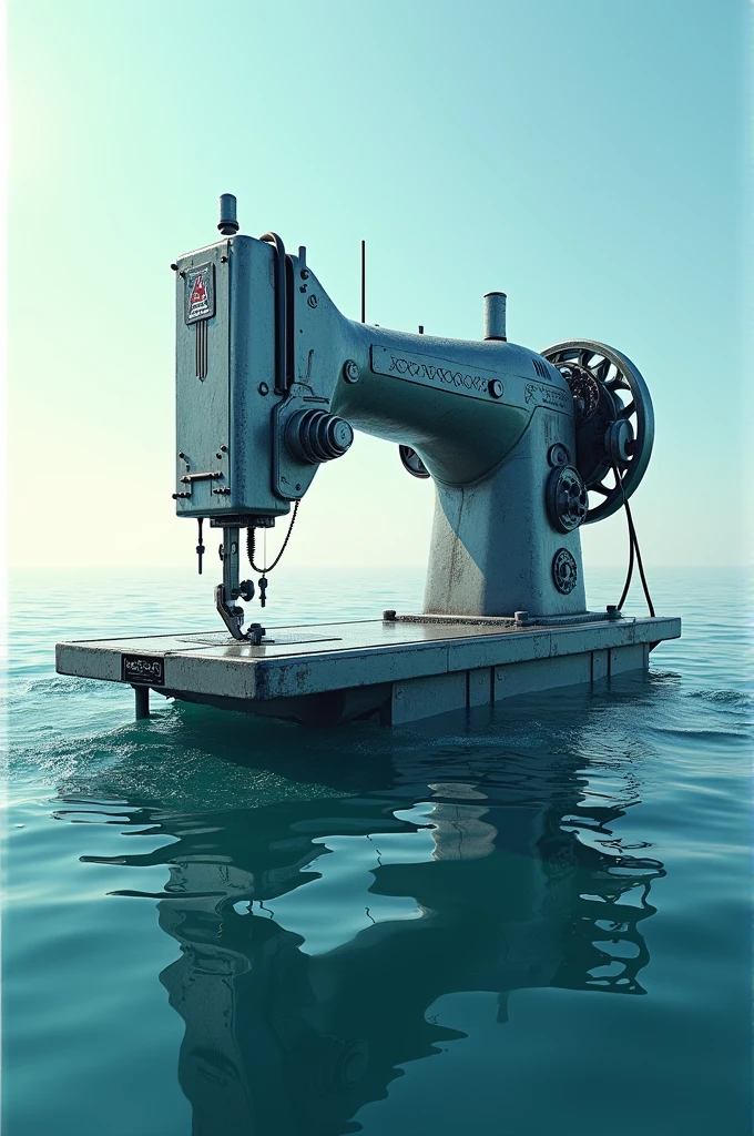 Here&#39;s a photo of a giant sewing machine in the sea