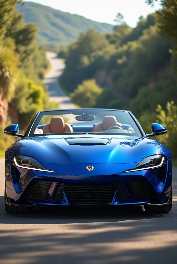 A Royal Blue Convertible Car
