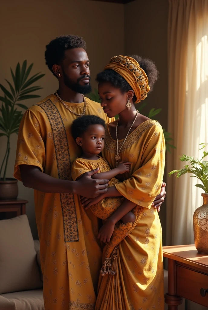African family with boys in Grammy between 30 to 35 years