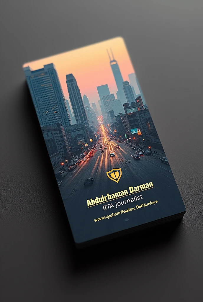 I want to creat some personal business card
Give me below information and one card very unieq
Name: Abdulrahman Darman
RTA journalist
Phone: 0776506573
Email: abdulrahmandarman3@gmail.com