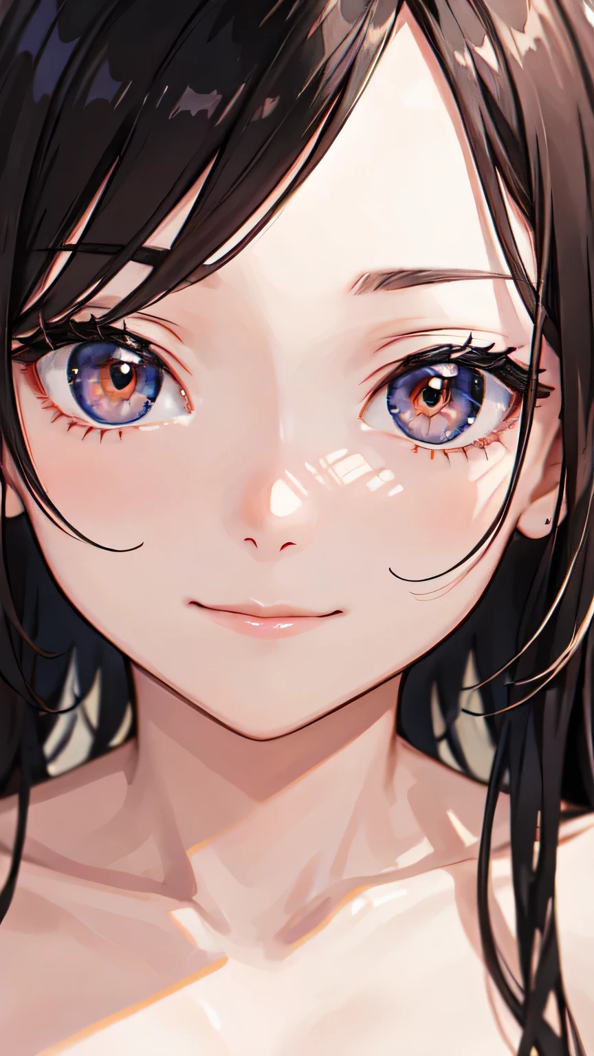 ((best quality)), ((masterpiece)), (detailed), 1girl, sexly,Almond Eye,First encounter、My heart trembled, The world reflected in those eyes is shining,No words needed、I just stared,  
I fell in love instantly、To your smile,Close up of face