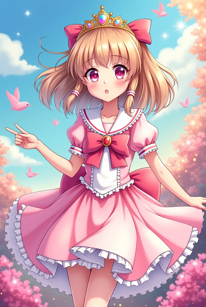 cute anime girl princess or sailor moon style coloring page
