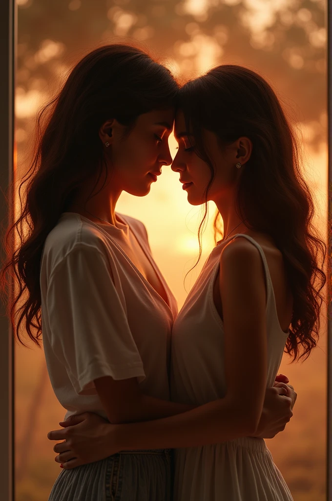 hugging couple: An image of a couple hugging each other tenderly, with their faces close to each other, getting ready for a kiss. This reflects the intimacy and deep connection that the song conveys..