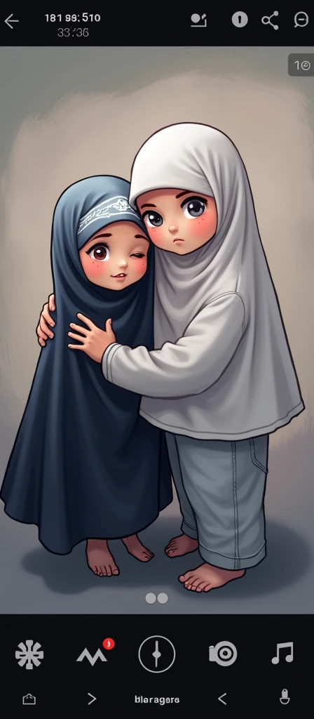 The girl is wearing a burqa and the boy is without clothes fucking the burqa girl full body