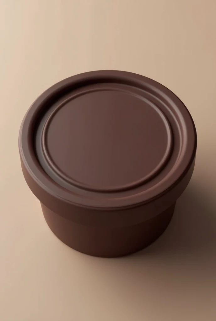 Make a dark brown ice cream can lid that has a little relief, but that it can be seen from top to bottom or so much from below but that it can be noticed with a little relief 