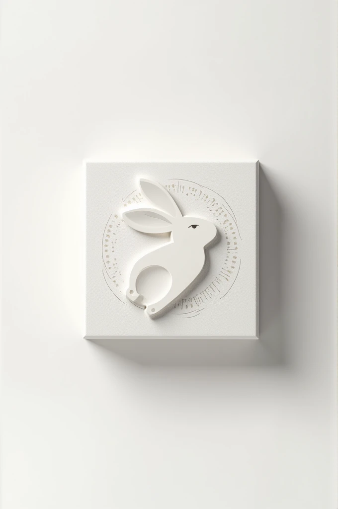 Moon cake packaging design applying the visual rhythm principle, have rabbit, color white