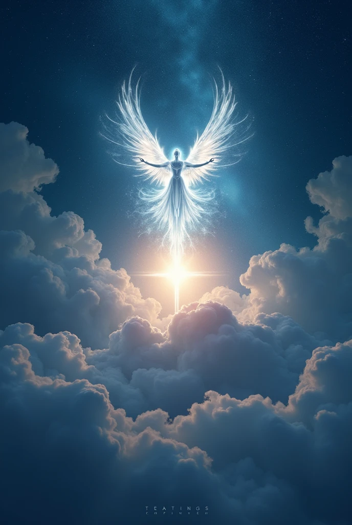 Create a logo for a promotion with something that represents the following text "Heavenly" symbolizes a connection with the celestial, representing a generation that aspires to the highest and seeks to transcend. It evokes an idea of greatness, purity, and aspirations that go beyond the earthly, suggesting that members of the class are special and destined to achieve remarkable accomplishments. It is a name that highlights ambition and the potential to achieve something significant and lasting..