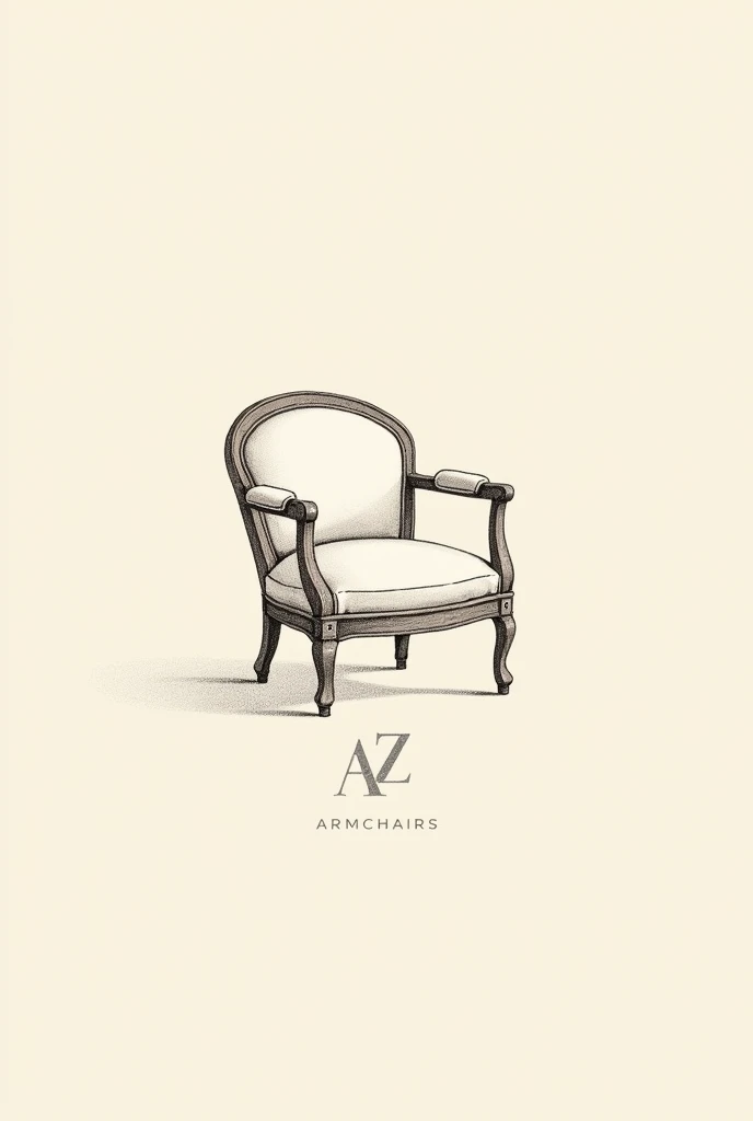 create a logo with the design of an elegant armchair and the acronym AZ, as if it were drawn on paper, simpler

