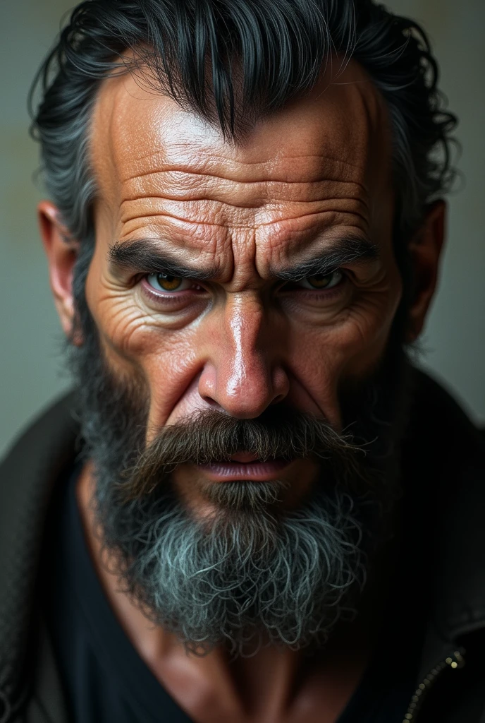 A mean bearded guy with a smile