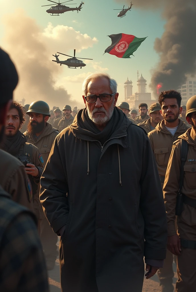 A man  on Pakistan's flag 