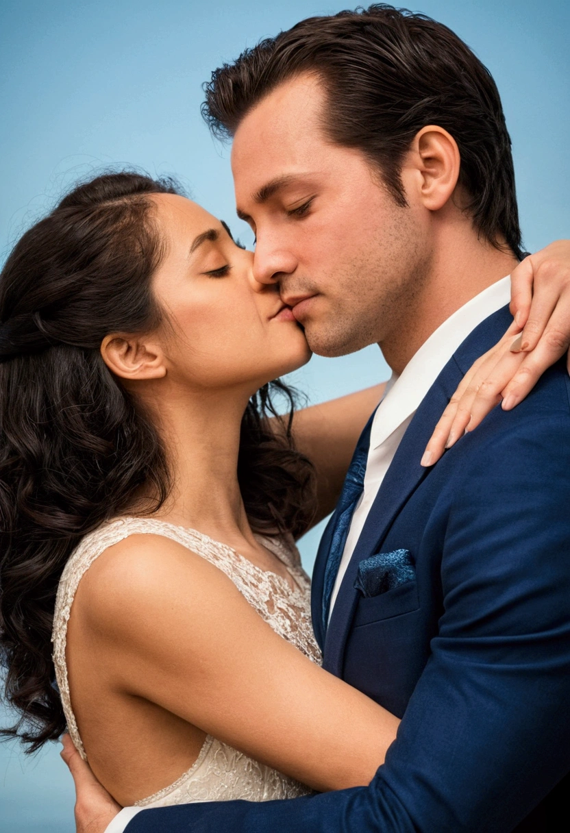 hugging couple: An image of a couple hugging each other tenderly, with their faces close to each other, getting ready for a kiss. This reflects the intimacy and deep connection that the song conveys..