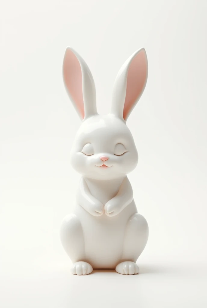 Moon cake box packaging design applying the principle of visual symmetry, have rabbit, color white