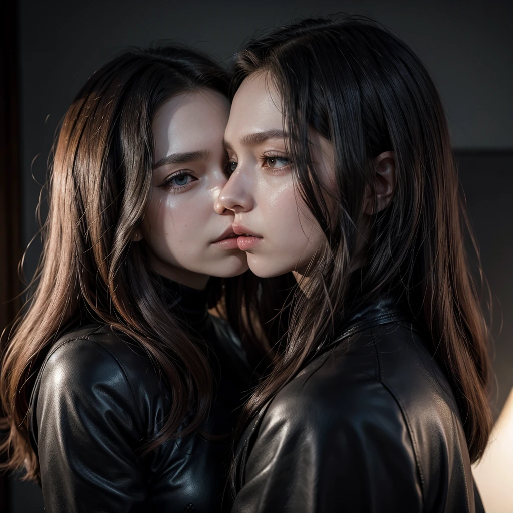 Wanda Maximoff and Black Widow kissing