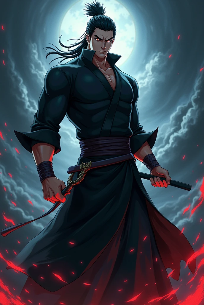 Make a banner for a YouTube channel with the character Toji Fushiguro from Jujutsu Kaisen