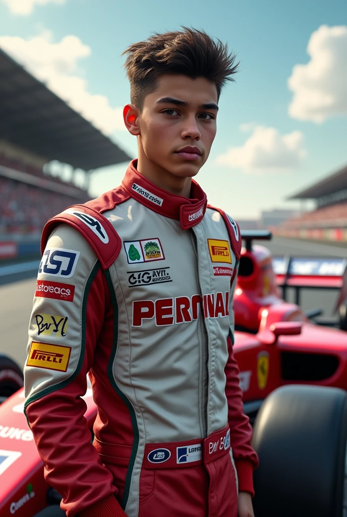 Create a Formula 1 driver with Brazilian teenage features