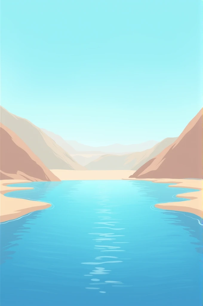 a conceptual model,the concept is "oasis", minimalist and simple style,without buildings and with blue tones