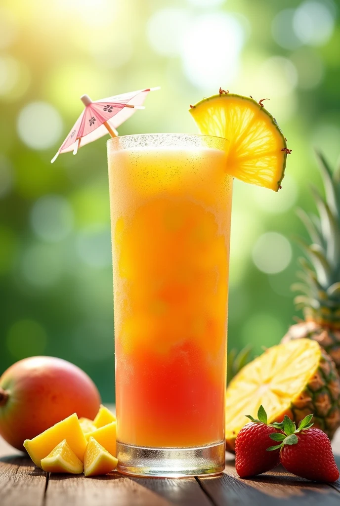 image of a tropical fruit smoothie
