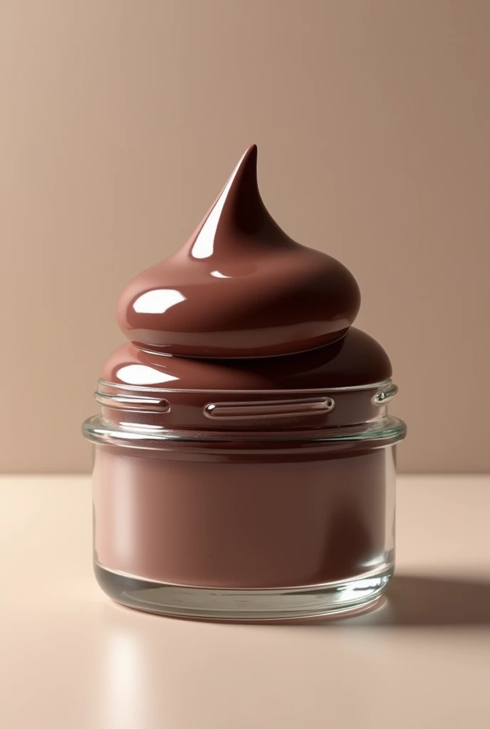 Make a smooth dark brown ice cream lid in a jar