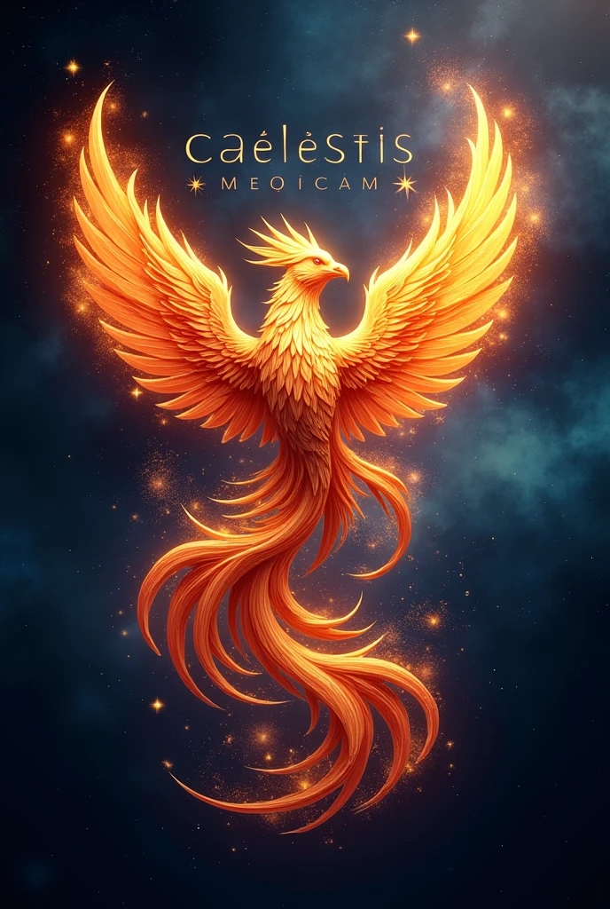 Logo for a phoenix promotion that represents something celestial, add the word caelestis 2025 in a nice letter