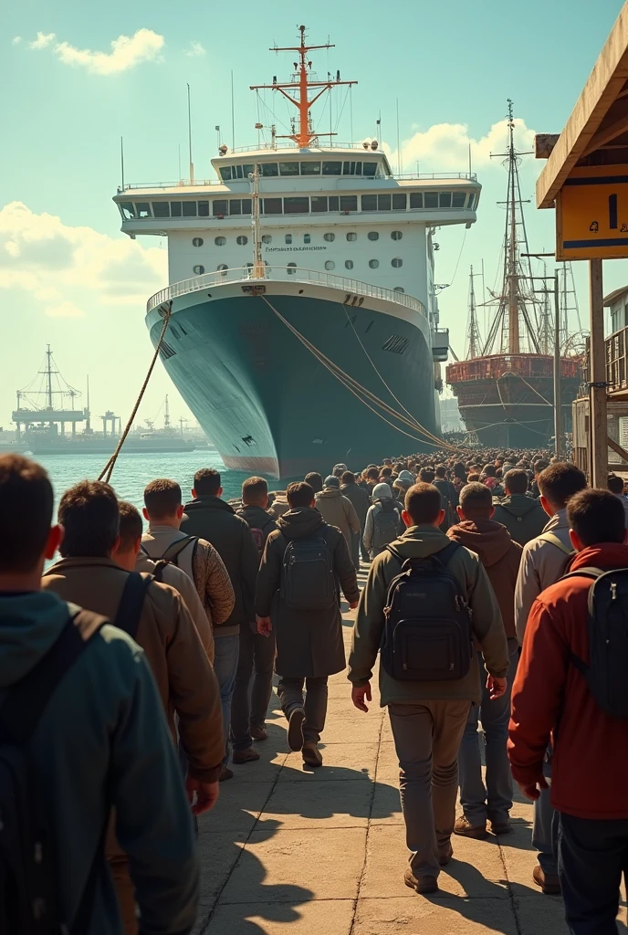 13h30 port d’Algésiras, on passe la douane comme le berger fait le tri de ses brebis à l’entrée de sa bergerie. On était marqu é t parqueé en fonction de la compagnie maritime avec laquelle nous allions faire la traversée. Après avoir fait la queue devant le titan des mers sous un soleil de plomb et le ventre qui gargouilait comme s’il prenait à témoin le monde entier pour dénoncer la plus vil des maltraitance en le laissant orphelins à son sort de la famine.