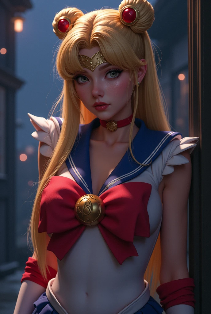 Real and y Sailor moon with big boo