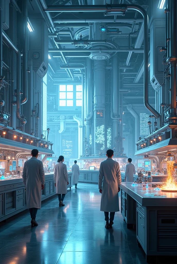 high quality futuristic physics laboratory