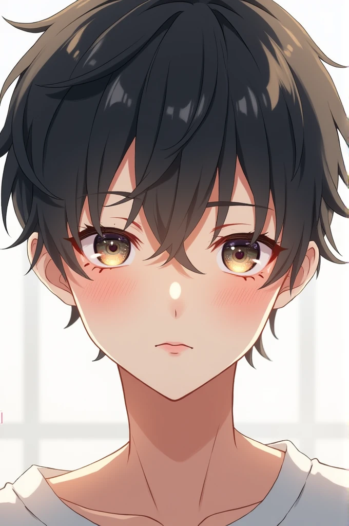 An 18-year-old boy with thin manga-style eyes