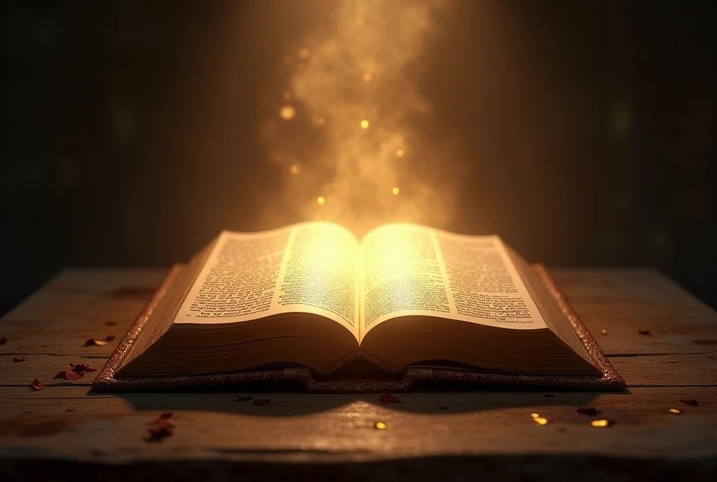 holy bible with light