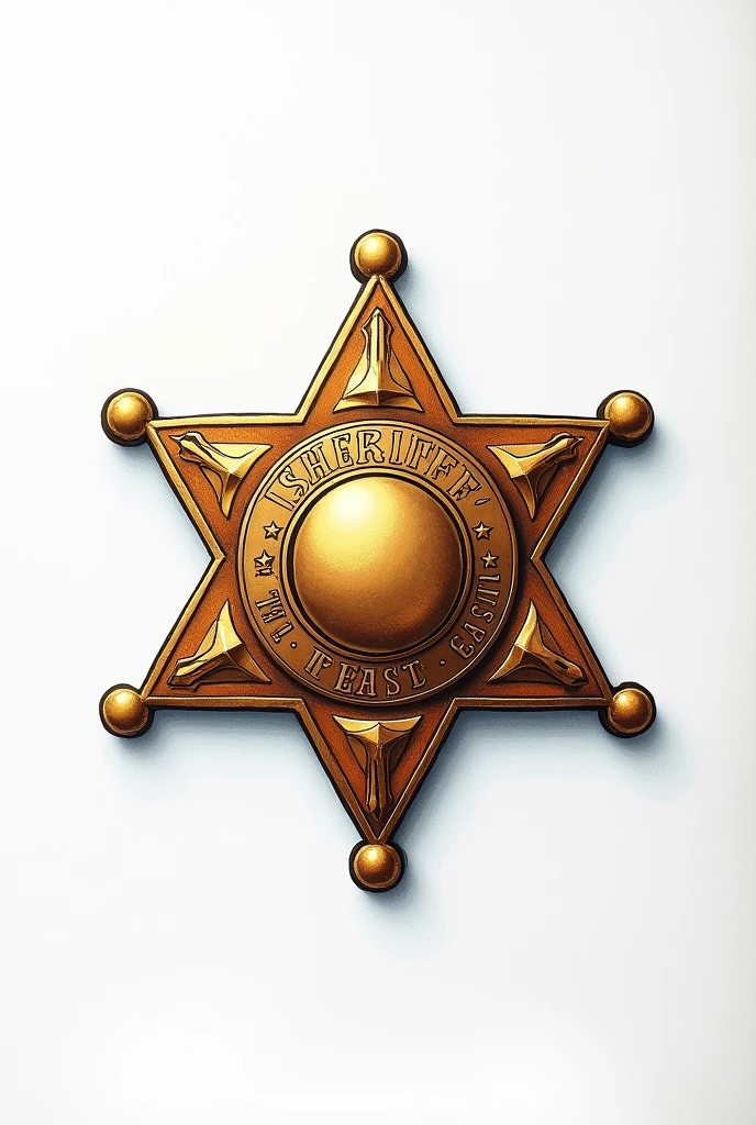 white paper draw, color a sheriff, police badge 
