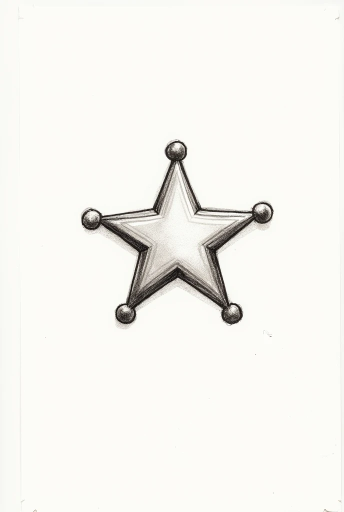 white paper draw, color a sheriff, police badge and creative easy simple sketch