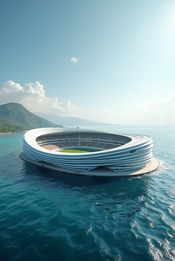 You could make a football stadium with a capacity of 20,000 people inspired by a sea wave