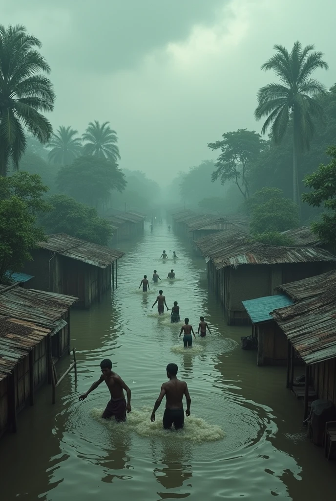 Bangladesh with flood 

