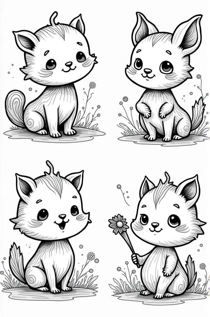 Create 4 images for children to color