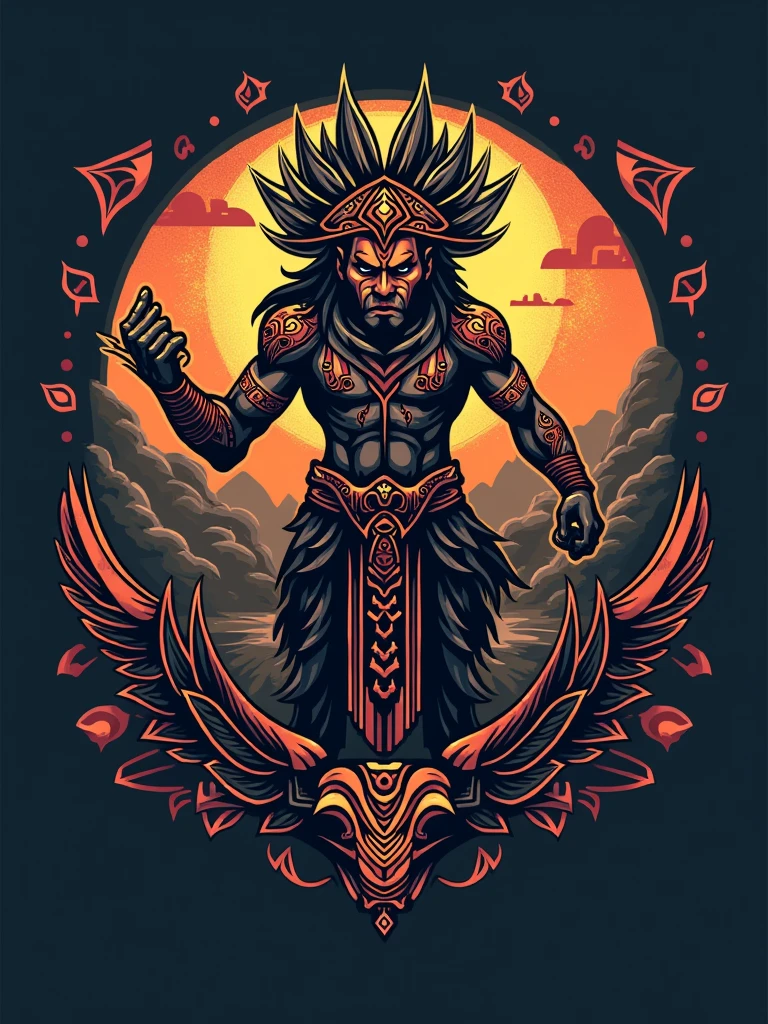 Village Name ,Design de Logo Tribal Warrior Esport