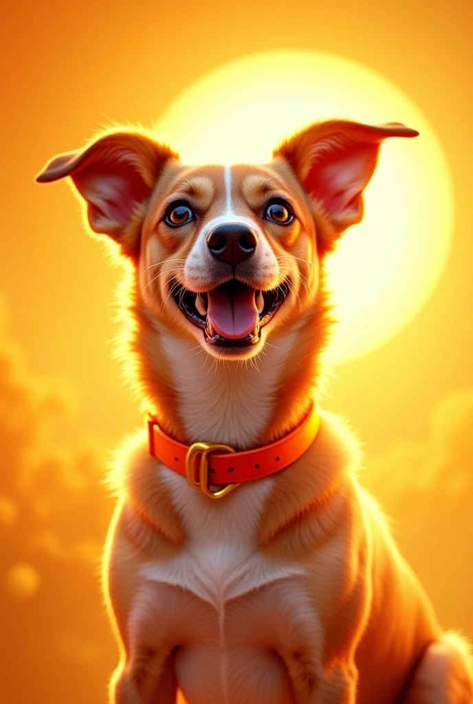 Dog laranja colar de sol ☀️☀️☀️