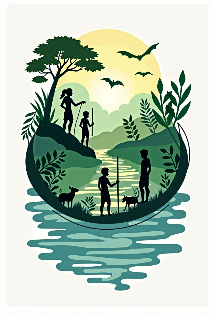 Create a logo for a project that researches the interaction between climate, animals and indigenous people in the context of health in the Amazon Region 