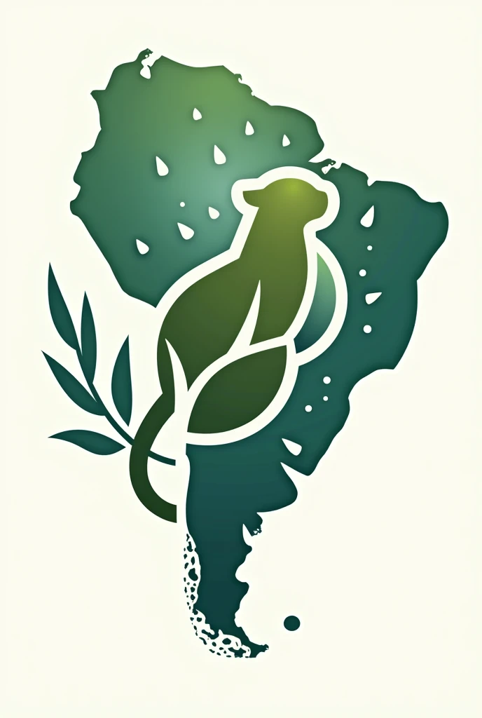 Create a logo for a project that researches the interaction between climate, animals and indigenous peoples in the context of health in the Amazon. And the drawing must have the map of the Amazon as a background