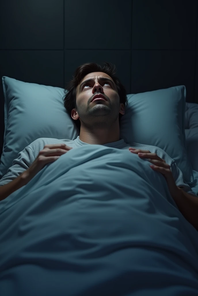 The image of a person with trouble falling asleep