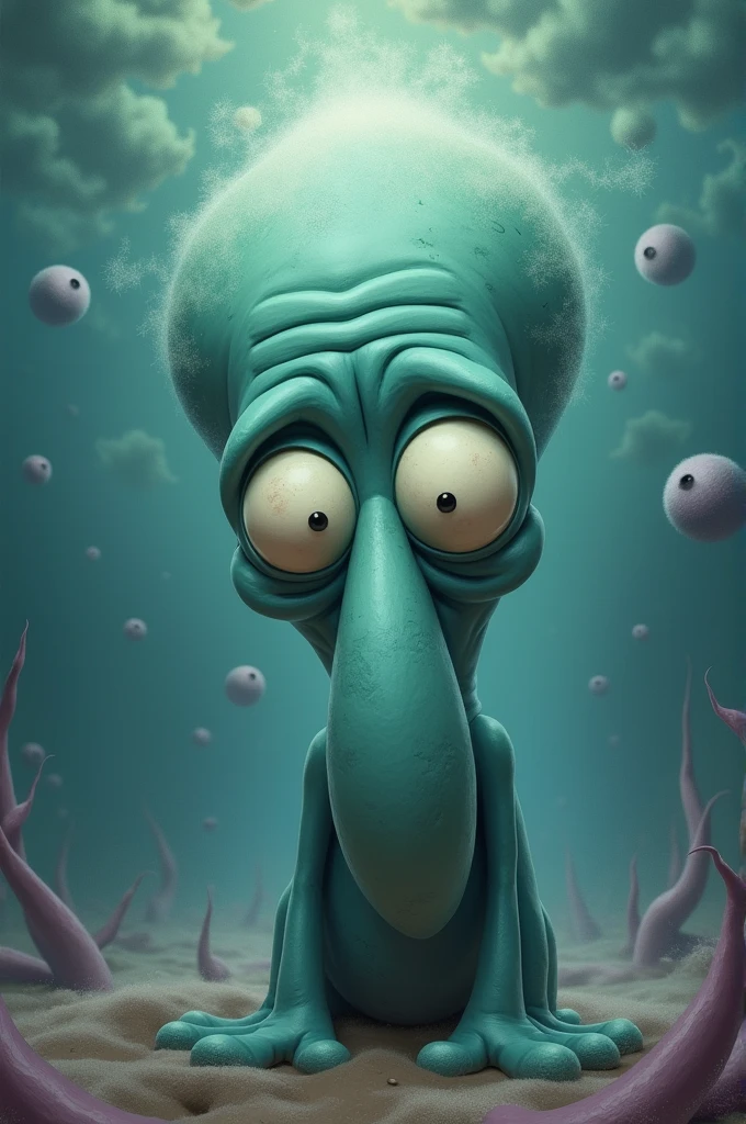 A picture of Squidward with this image