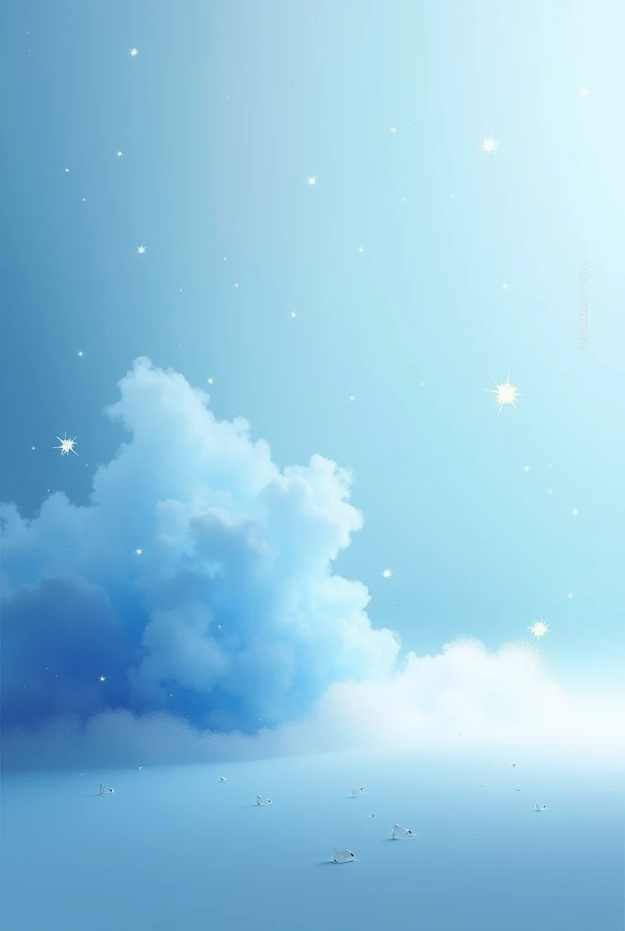 Create a minimalist blue and white photo with star details