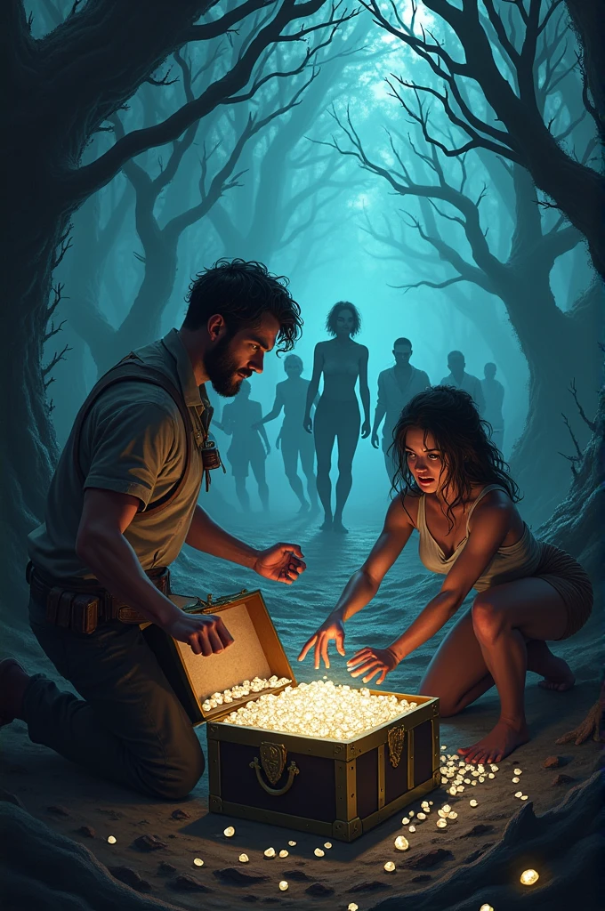 Steve finding diamonds in Lina's chest and zombies chasing him