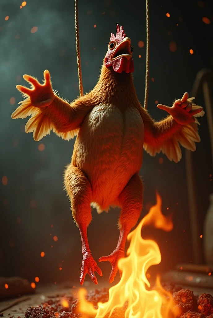 Roasting live chicken and the chicken shours HELP ME