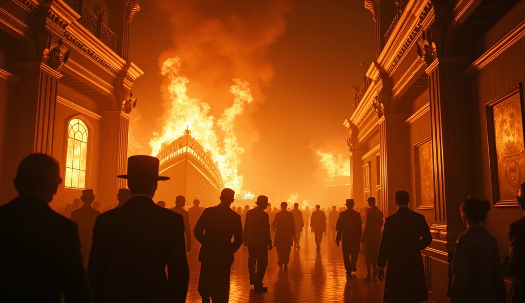 fire inside the titanic ship