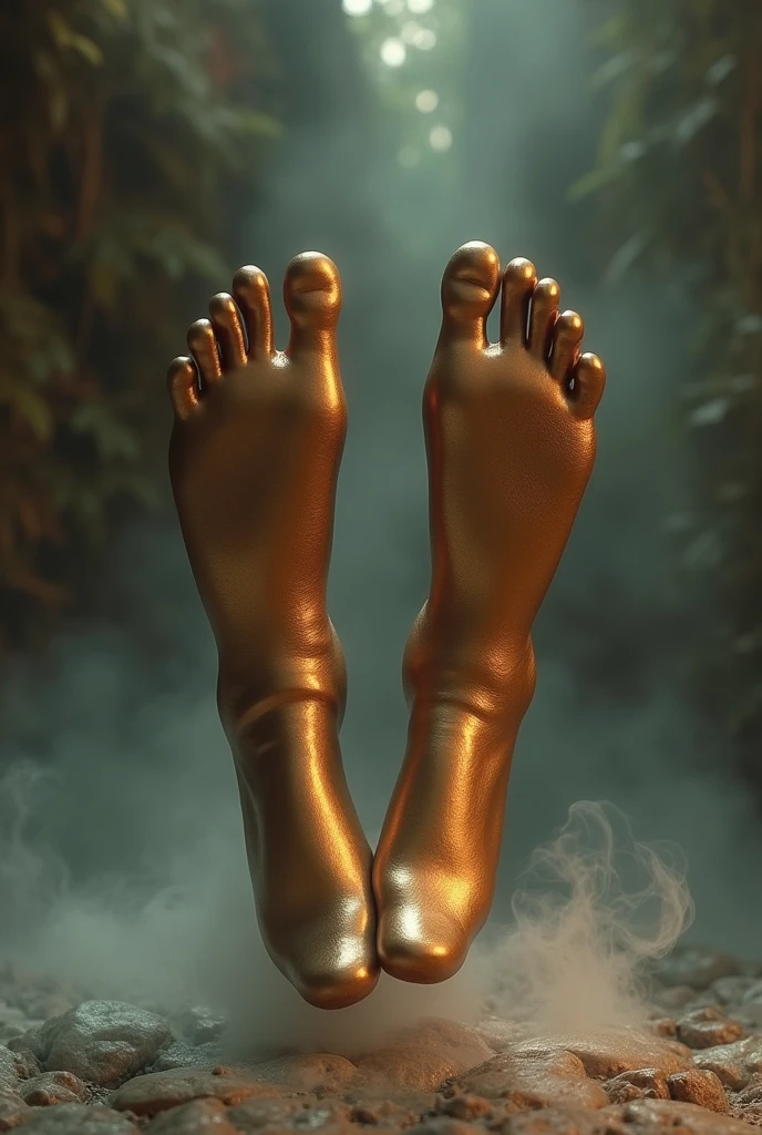 feet like gleaming brass, as if it had been refined in a furnace;
Revelation 1:15