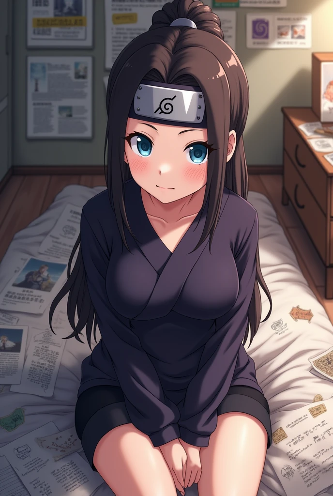 Made, absurderes, Hinata\(Boruto\), 1girll, Solo,Mature female, view the viewer,Perfectcomposition, Detailed lips, big breast, Beautiful face, body propotion, Blush, (Pink lips), Long hair, Purple eyes, Soft gaze, Sad smile, Super realistic, Detailed, photoshoot, Realistick faces and bodies,(Wearing a nurse's uniform,Wear a nurse's headdress,Long tube suspenders black stockings),(perspire,Sweat a lot,Blushlush,Be red in the face,There was a lot of sweat on my face,Blushlush),(Bigboobs),In luxury hotels,Lie down in bed,Enchanting pose,