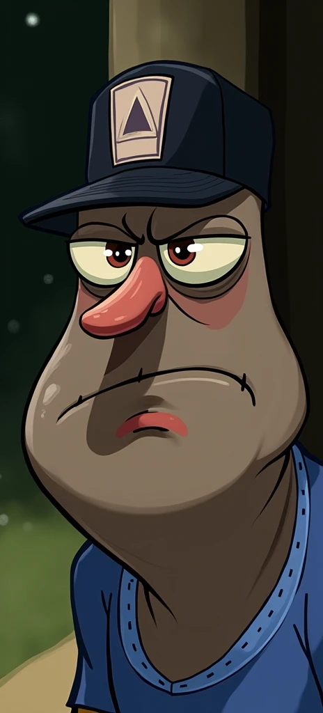 A picture of Squidward with that face
