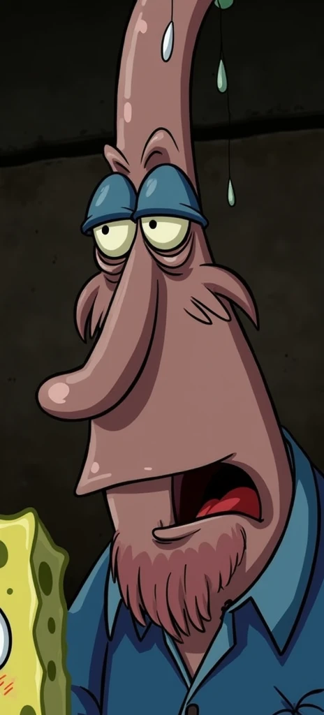 A picture of Squidward with that face