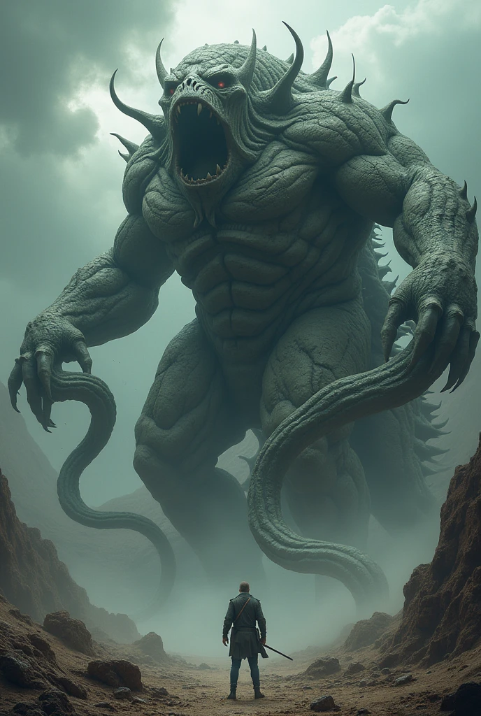 Create a stone-shaped monster, and huge tentacles.