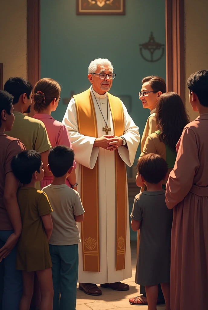 Generate Father Rafael Garcia helping other people